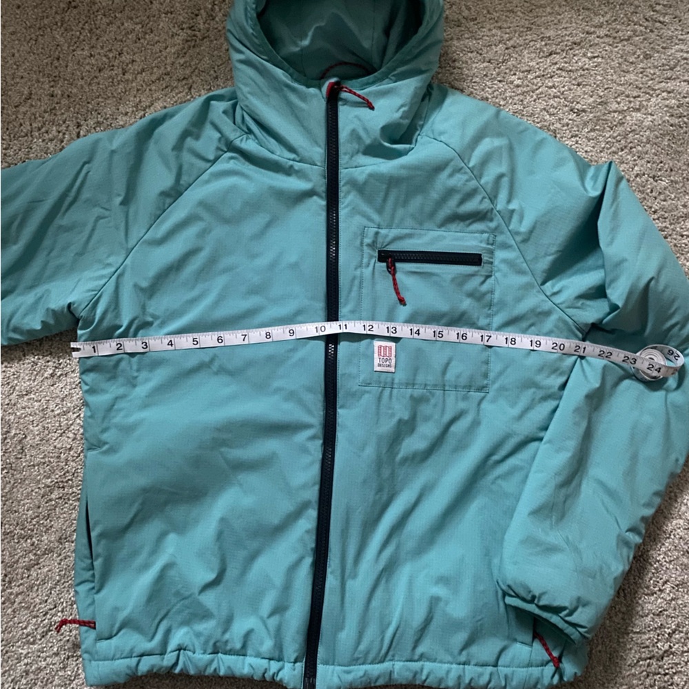 Topo Designs Teal Puffer Hoodie Jacket